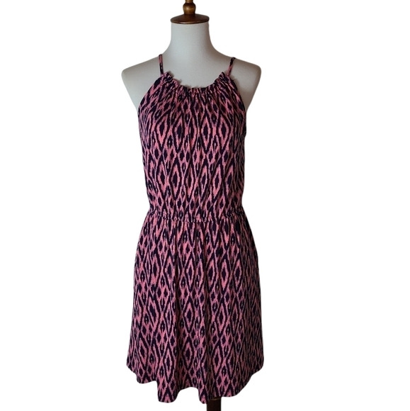 Banana Republic Pink Geometric Print Mini Dress Small Petite NWT - Picture 2 of 9